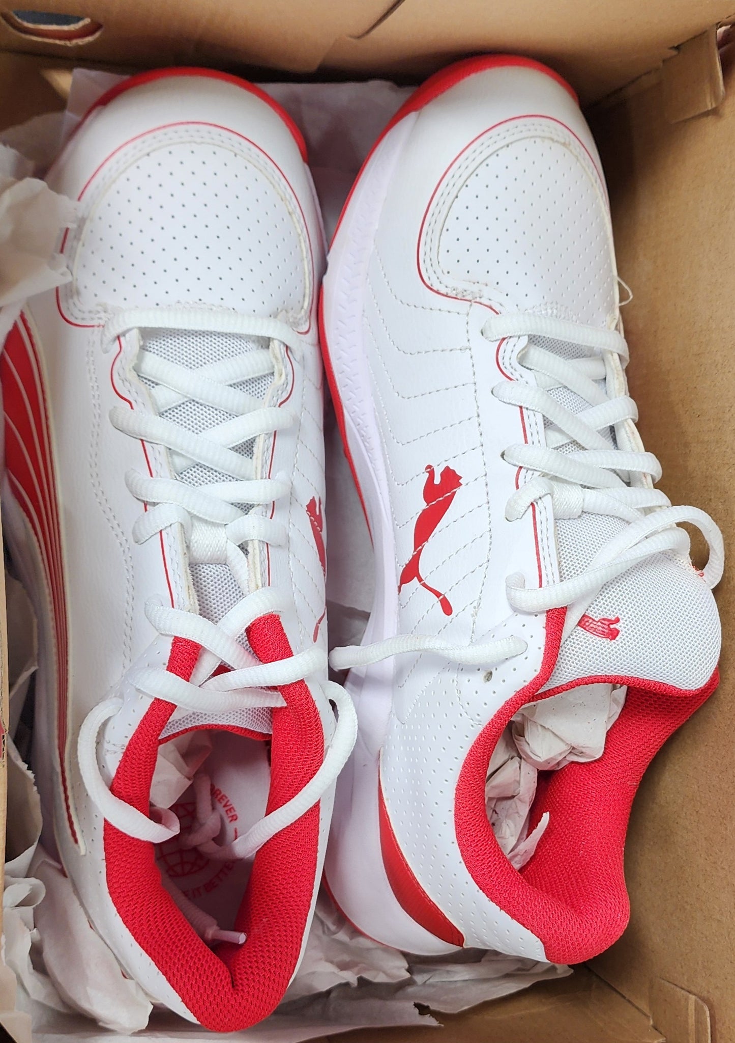 PUMA 24 FH RUBBER SHOES ( White - Red )