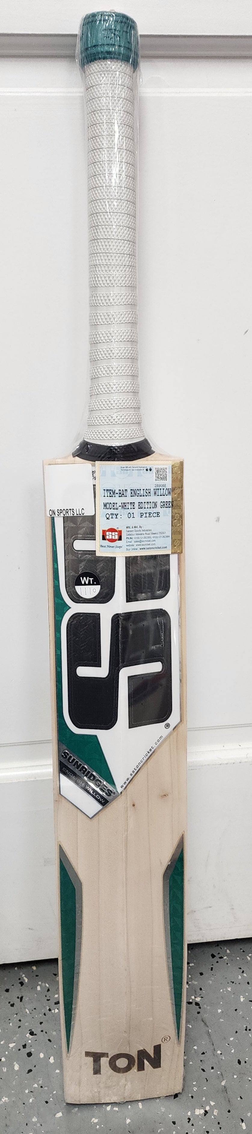 SS White Edition Green English Willow Bat