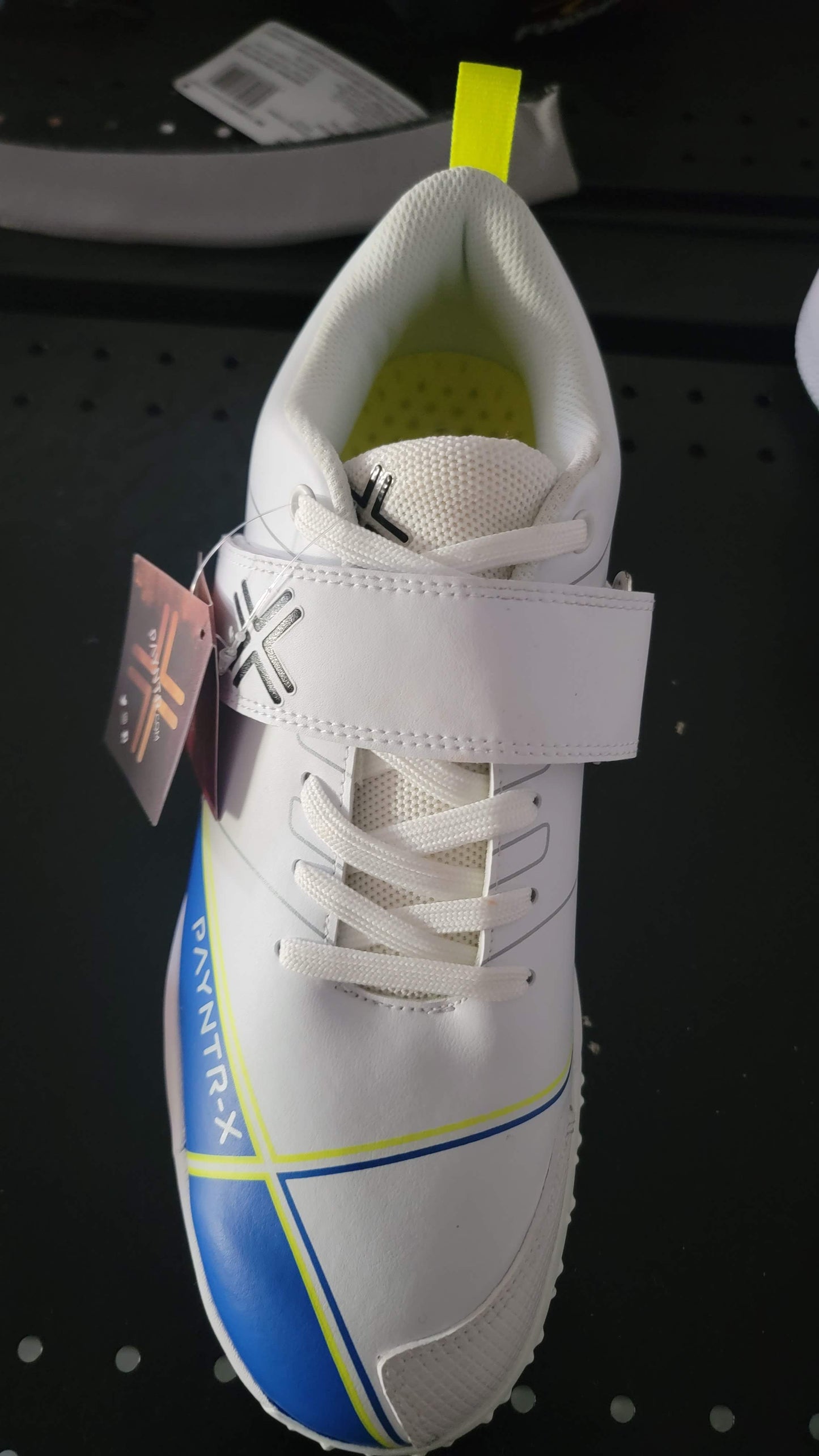 Payntr cricket spikes shoes - White Blue