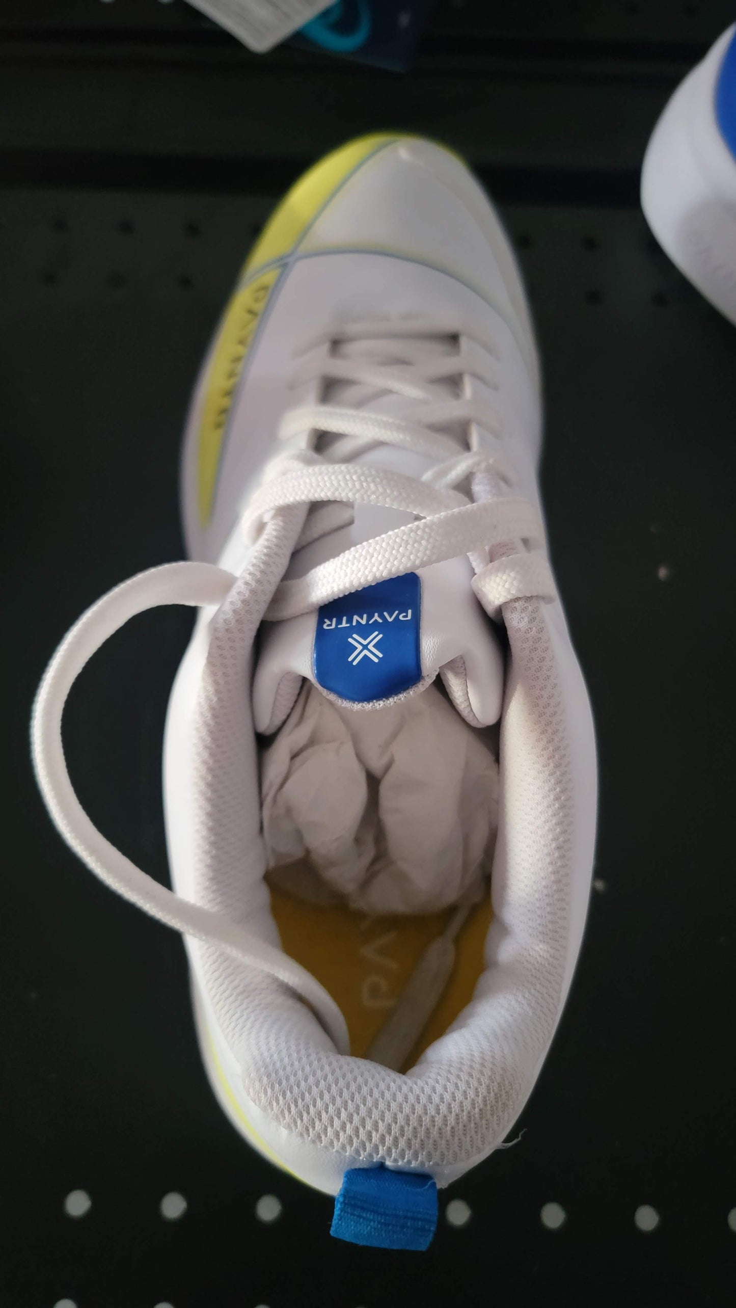 Payntr cricket spikes shoes - White Yellow