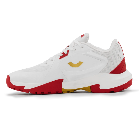 TenxYou All-rounder - Unisex Lace-up Cricket Shoes - Bright White/Racing Red