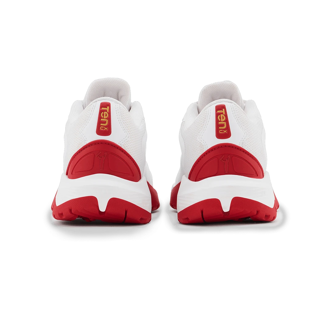 TenxYou All-rounder - Unisex Lace-up Cricket Shoes - Bright White/Racing Red