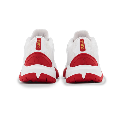 TenxYou All-rounder - Unisex Lace-up Cricket Shoes - Bright White/Racing Red