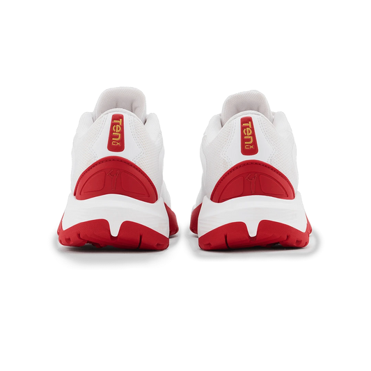 TenxYou All-rounder - Unisex Lace-up Cricket Shoes - Bright White/Racing Red