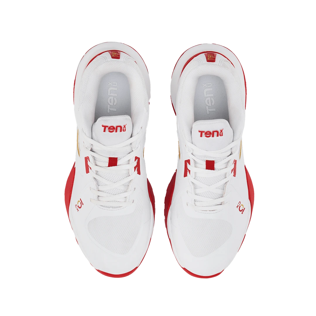 TenxYou All-rounder - Unisex Lace-up Cricket Shoes - Bright White/Racing Red