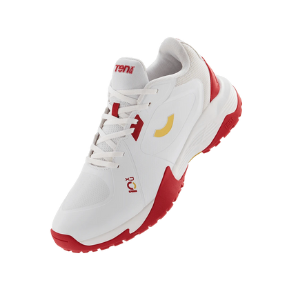 TenxYou All-rounder - Unisex Lace-up Cricket Shoes - Bright White/Racing Red