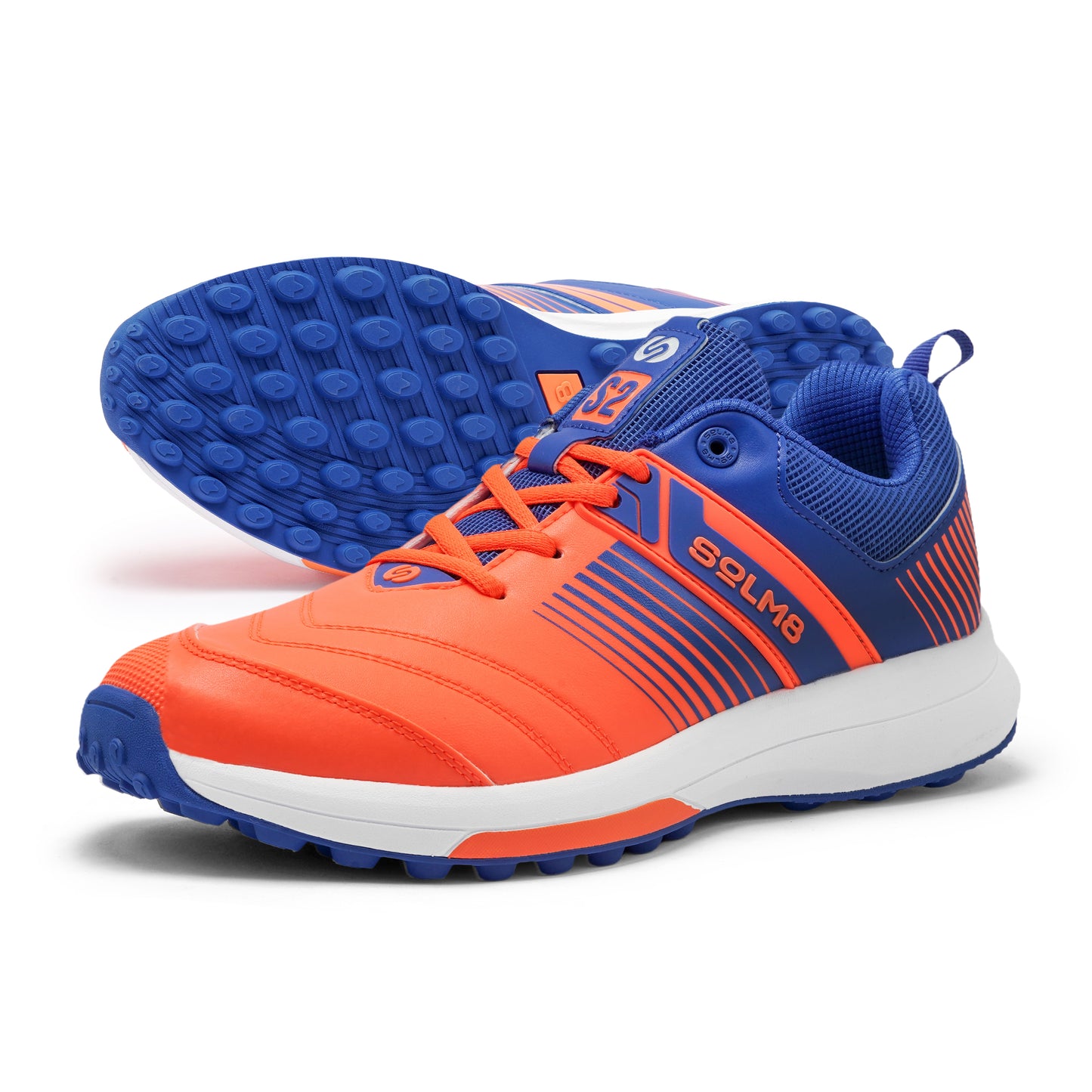 SOLM8 S2 Orange Blue Cricket Shoe