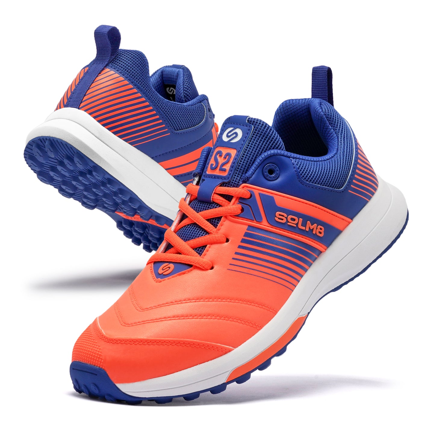 SOLM8 S2 Orange Blue Cricket Shoe