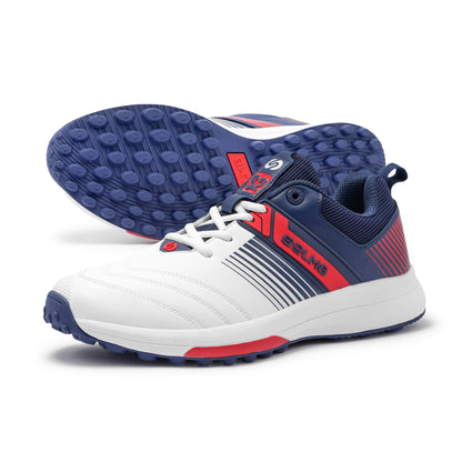 SOLM8 S2 White Red Navy Cricket Shoe