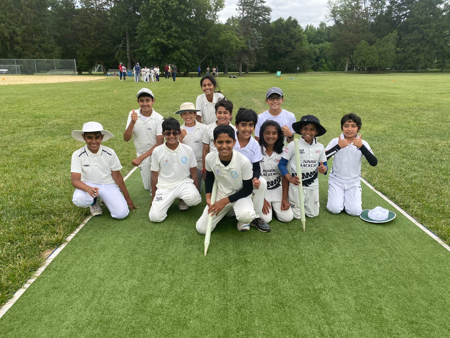 Junior Blackcaps U11 team at the ground
