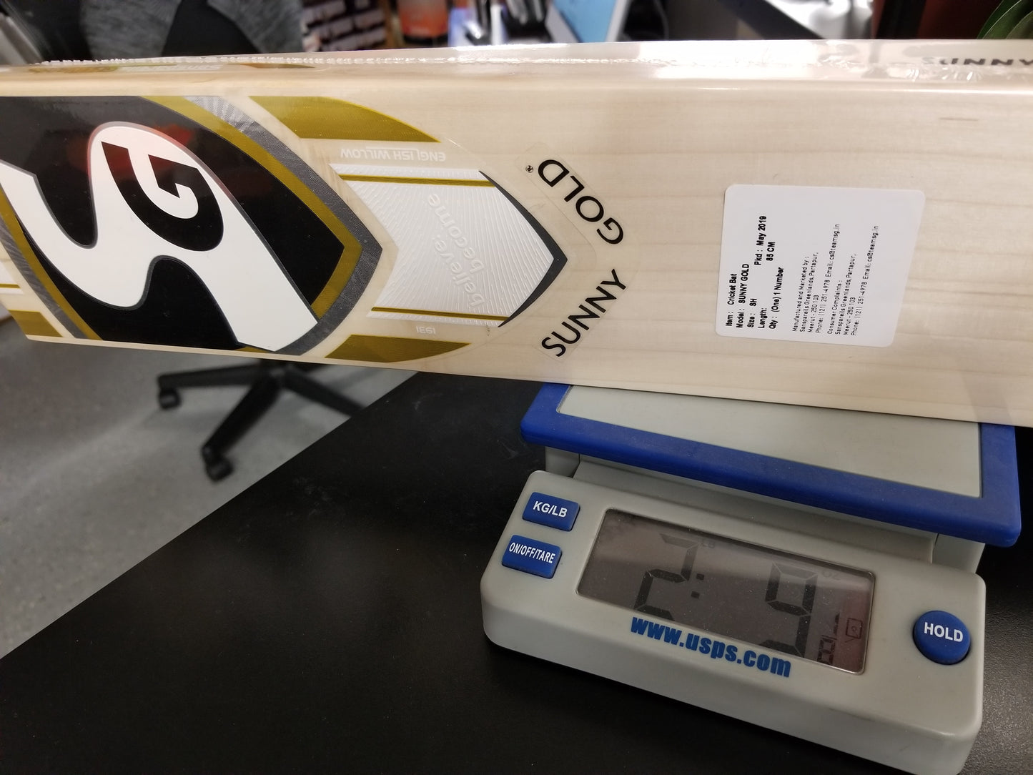SG SUNNY GOLD English Willow Cricket Bat