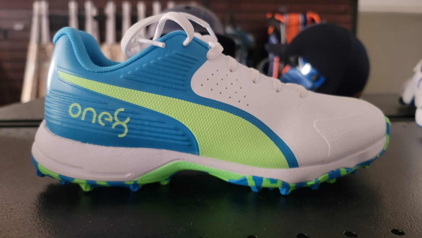 PUMA Cricket SHOES White NRGY Blue-Green