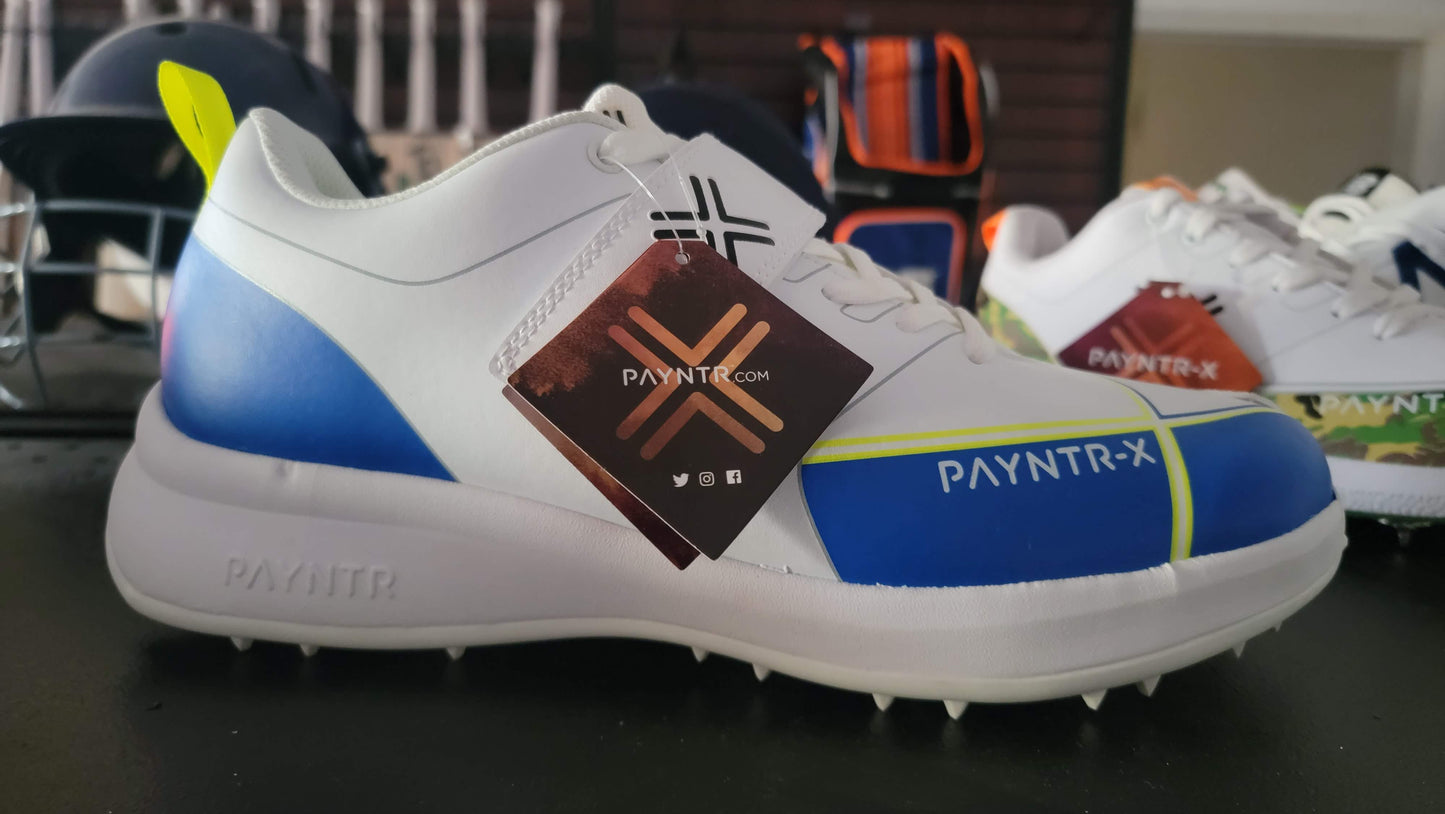 Payntr cricket spikes shoes - White Blue