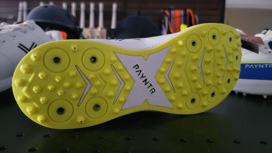 Payntr cricket spikes shoes - White Yellow