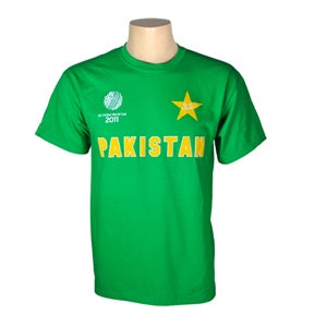 CWC2011 Pakistan Team Logo round neck cotton T-Shirt