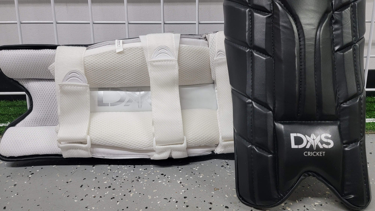 DAS Cricket Lightweight Batting pads Legguards - Black Edition