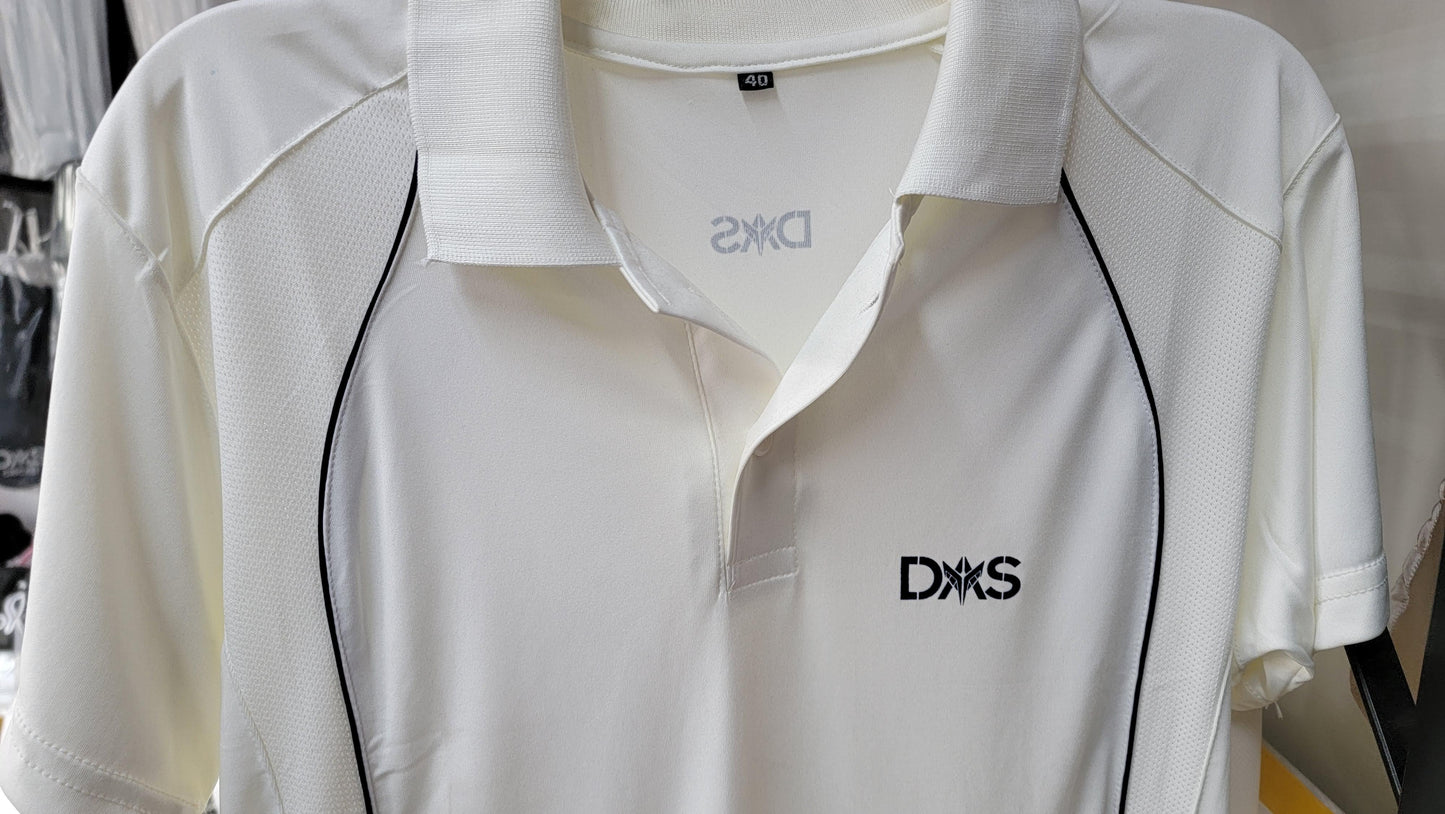 DAS Cricket White shirt half sleeves
