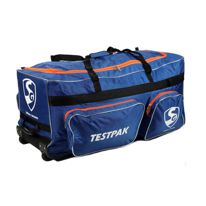 SG Testpak kit bag blue & orange with wheel